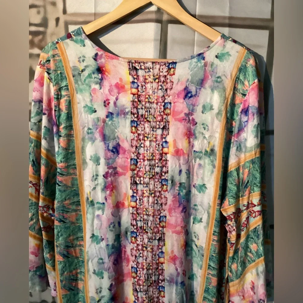 Soft Surroundings Boutique Womens BOHO Embroidered Aerhart Knit Tunc/Dress Sz 2X - Picture 15 of 16